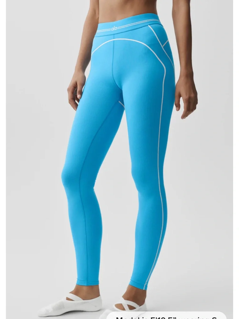 ALO Azure Airbrush High-Waist Heart Throb Legging NWT!! Azure Blue & White